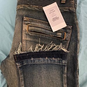 BALMAIN BIKER HOMME, BLEU/BLUE